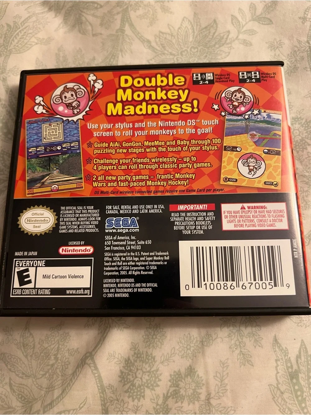 CASE ONLY - Super Monkey Ball: Touch & Roll (Nintendo DS) - SEGA - Orange/Red